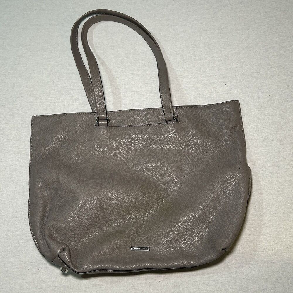 Rebecca Minkoff tote bag, pebbled leather in taupe+6 or gray